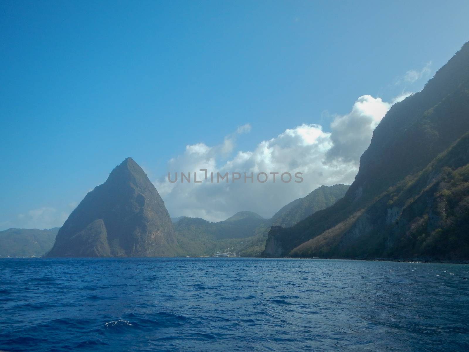 Petit and Gros Pitons and Sea in St. Lucia  by Sublimage