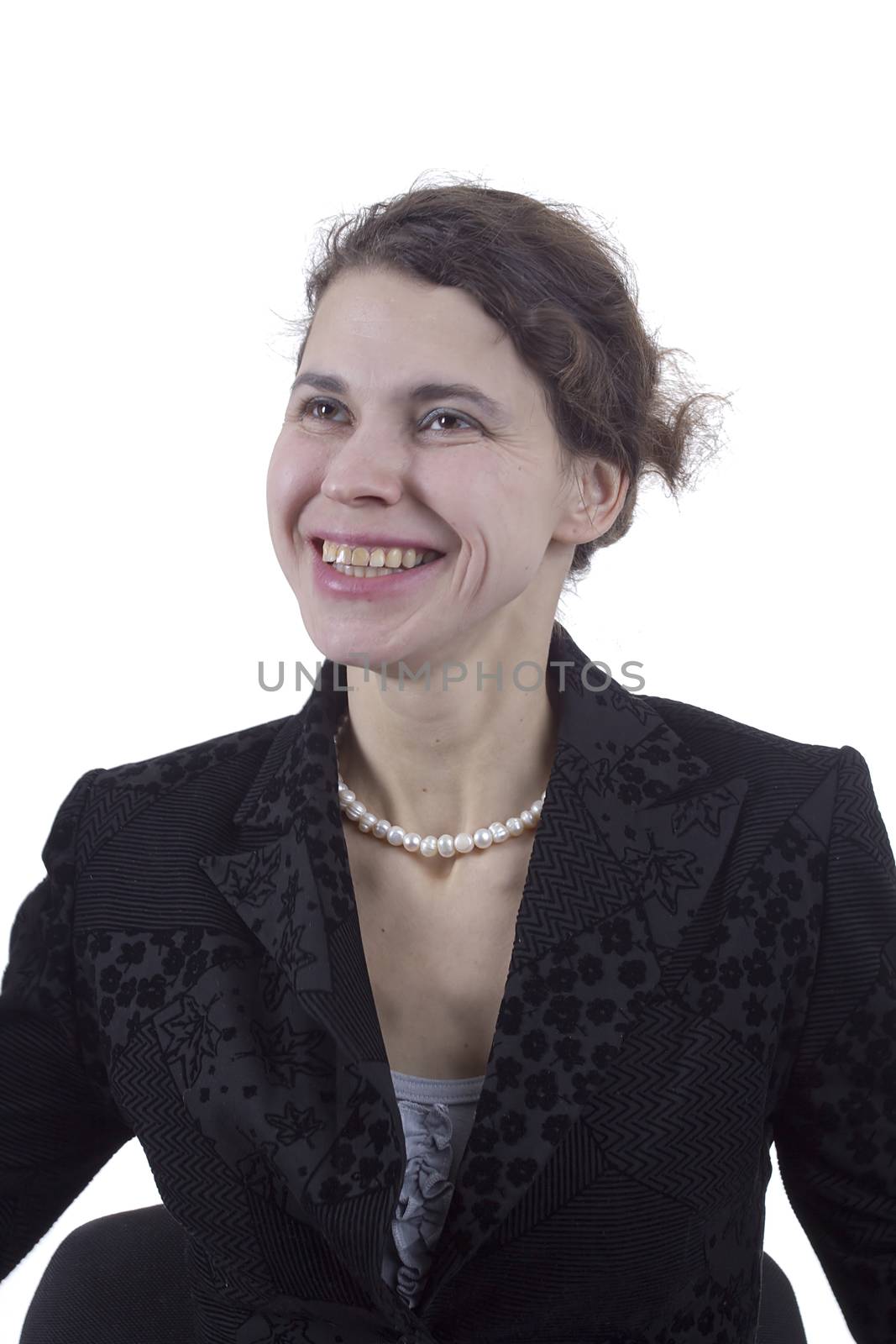 Studio portrait of a young woman on a white background