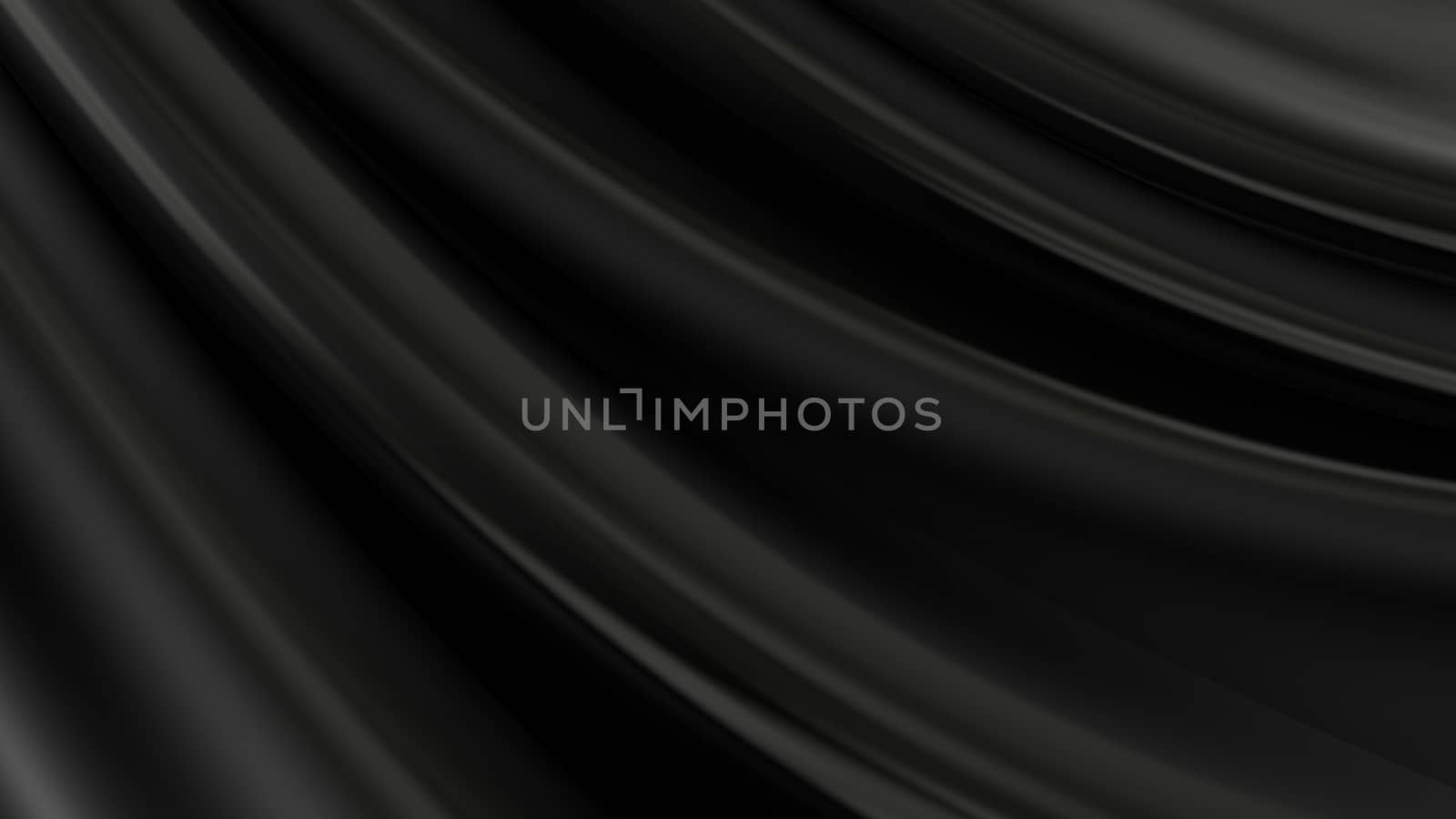 3D Illustration Abstract Black Background Silk Cloth