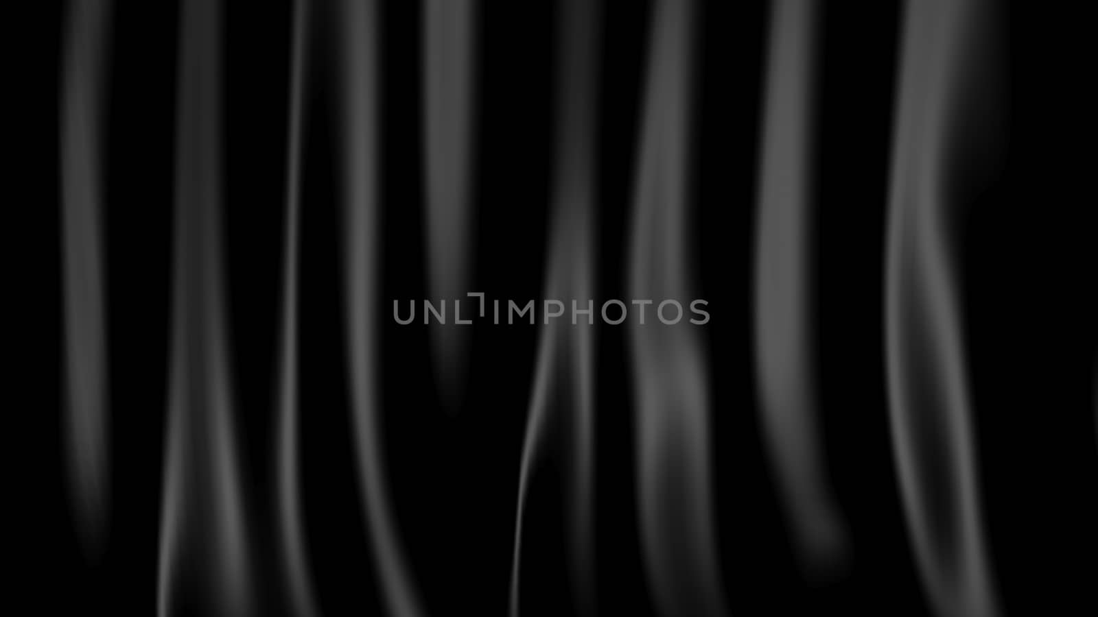 3D Illustration Abstract Black Background Silk Cloth