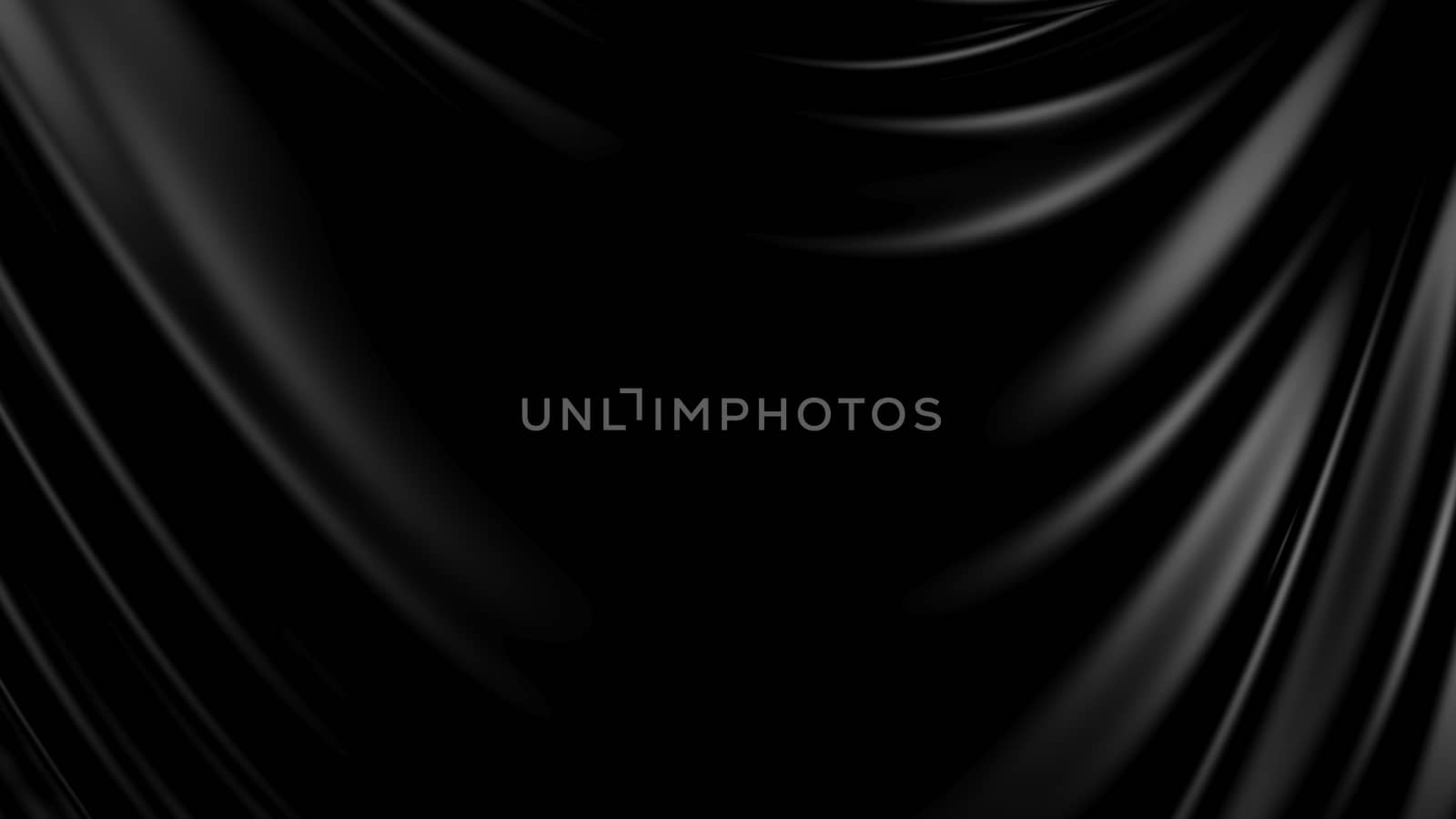 3D Illustration Abstract Black Background Silk Cloth