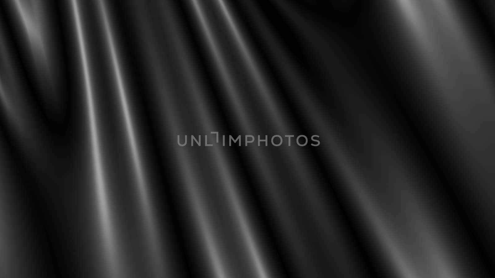 3D Illustration Abstract Black Background Silk Cloth