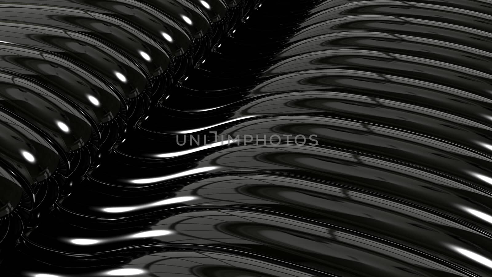 3D Illustration Abstract Black Background with Glare