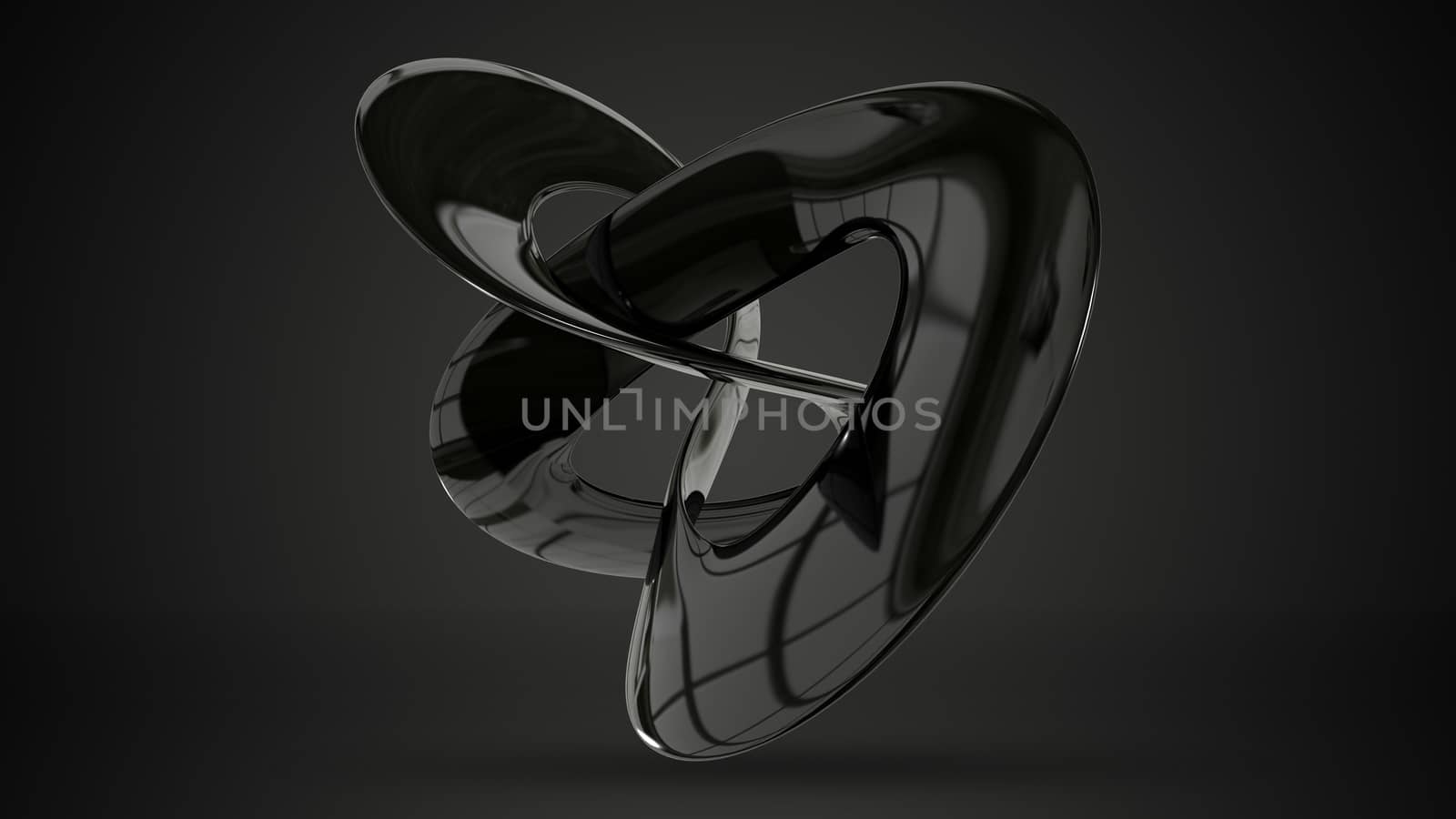 3D Illustration Abstract Figure on a Black Background