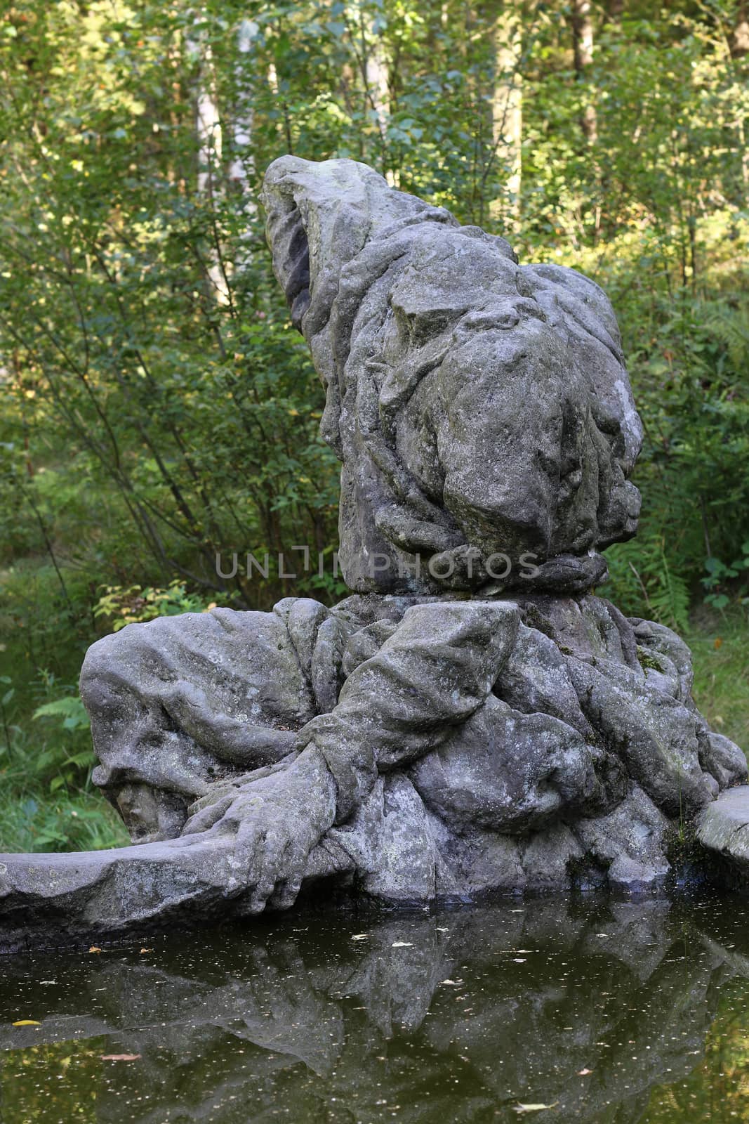 Fountain of Jacob - Braun's nativity are statues and a sandstone reliefs in the woods near Kuks village. These statues were carved by famous sculptor Matthias Bernard Braun in the years from 1711 to 1734. Since 2002 is the area protected as a National Historic Landmark and were listed in the 2000 World Monuments Watch by the World Monuments Fund.