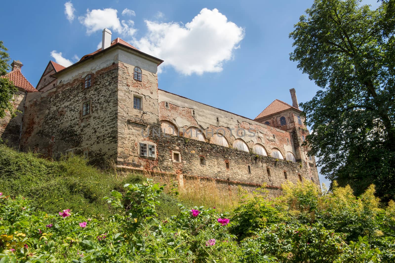 Horsovsky Tyn Castle - originally the bishop's castle from 13th century was rebuilt in the 16th century and expanded into a vast palace complex, Horsovsky Tyn, Czech republic