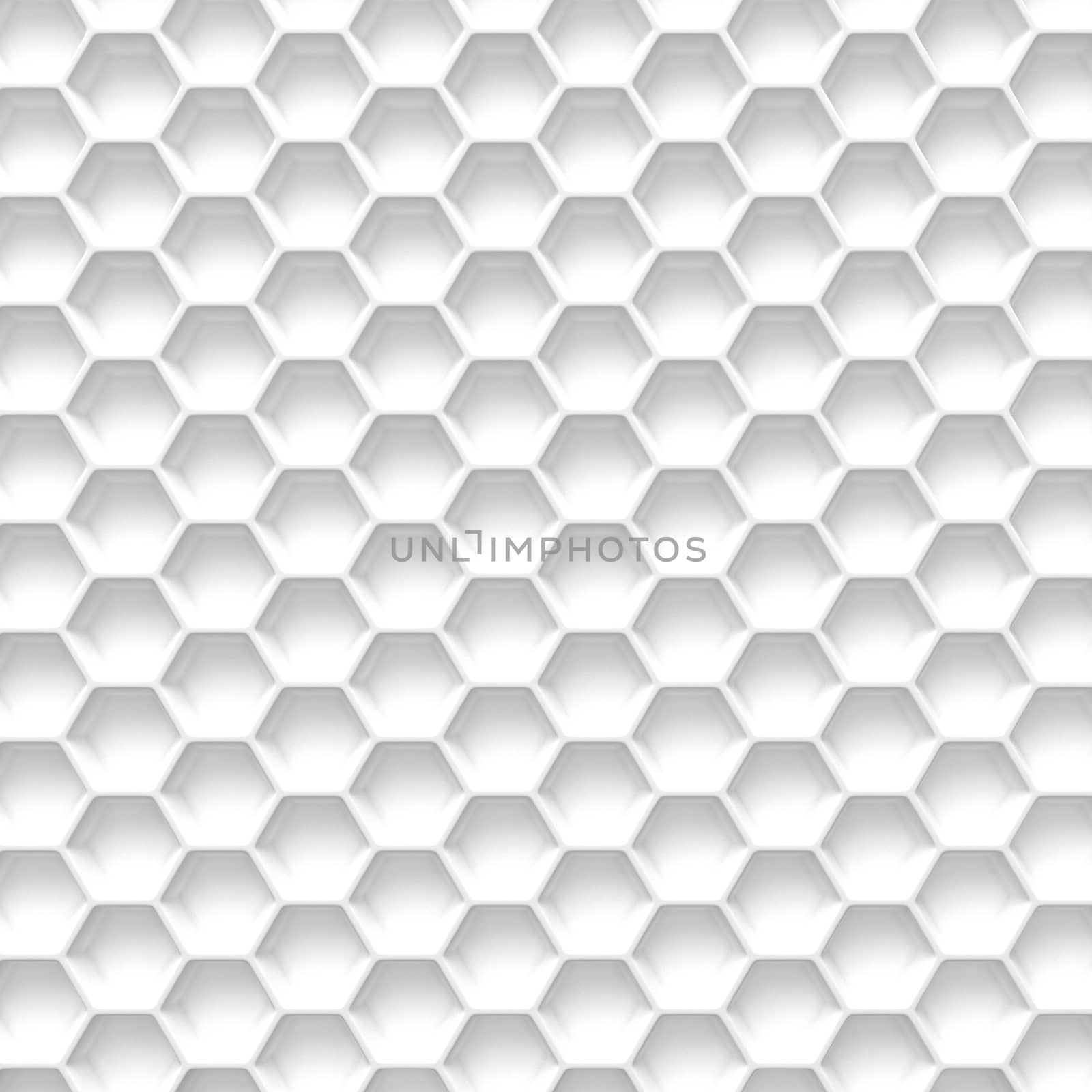 Black and white honeycomb. Abstract background. 3D illustration isolated on white background