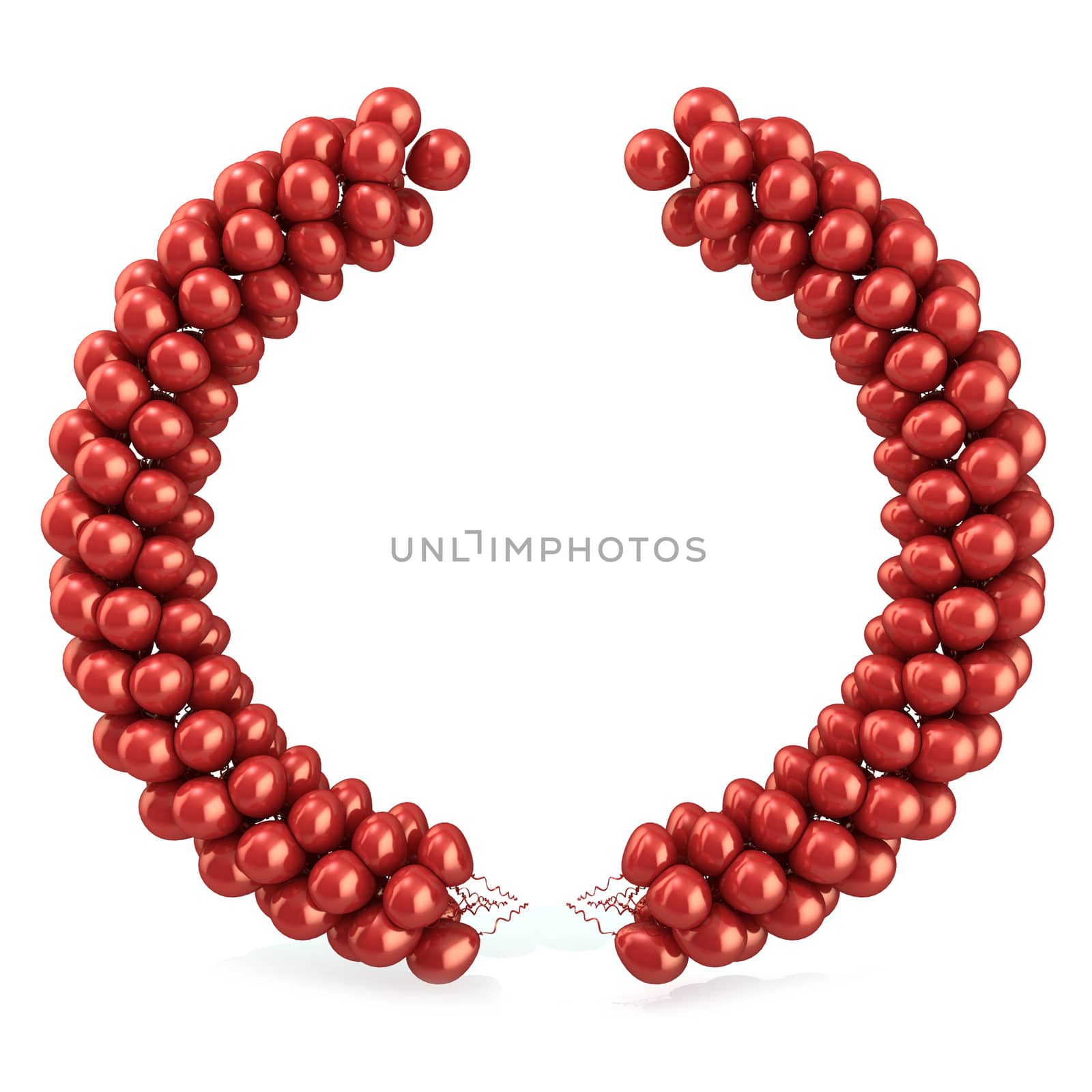 Red balloons arc laurel, isolated on white