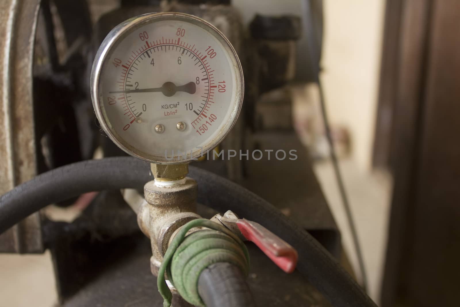 Air compressor meter with old valve