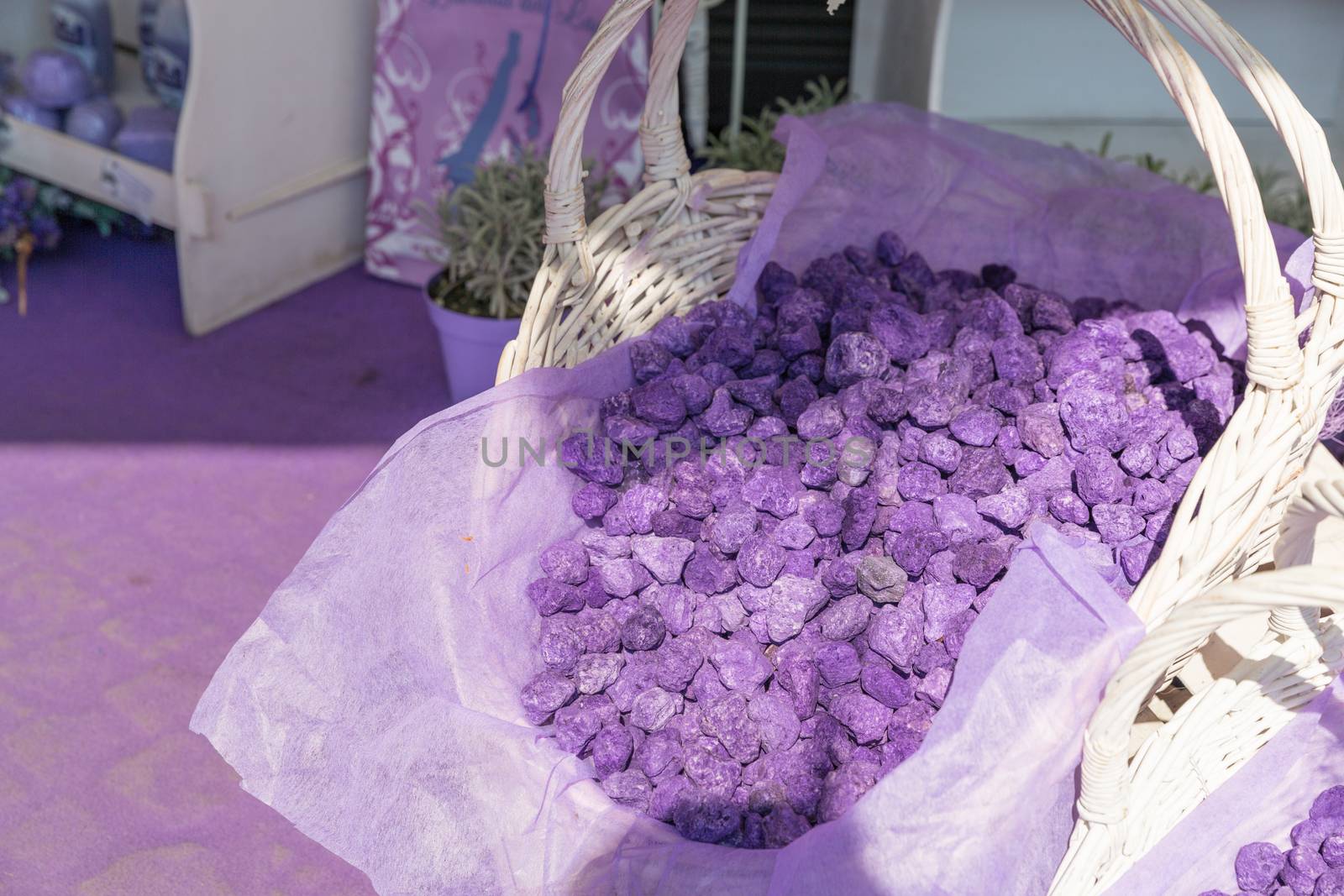 Lilac Stones in Sirmione on Lake Garda in Italy