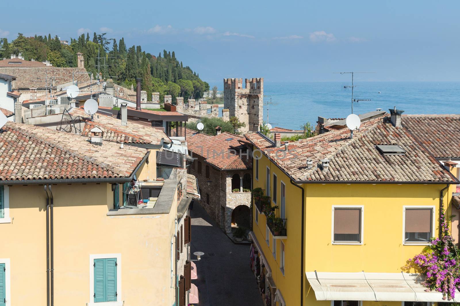 The view from Castello Scaligero in Sirmione on Lake Garda by chrisukphoto