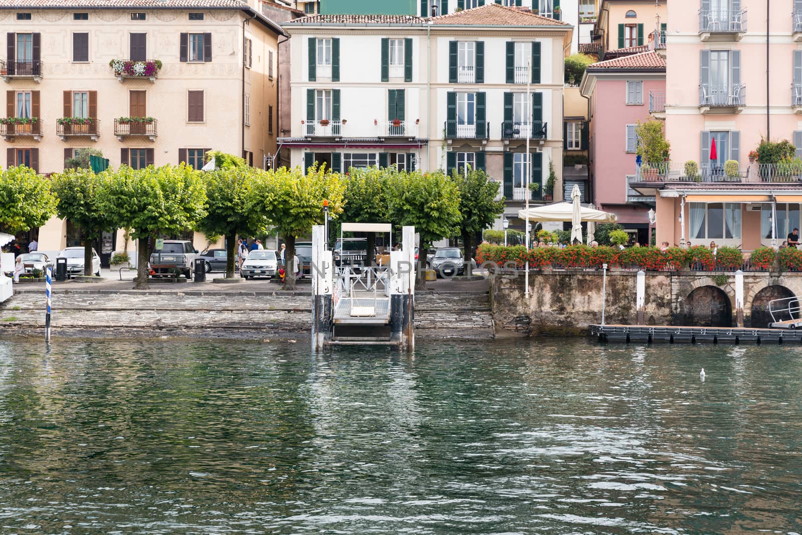 Landing jetty at Bellagio on Lake Como in Italy