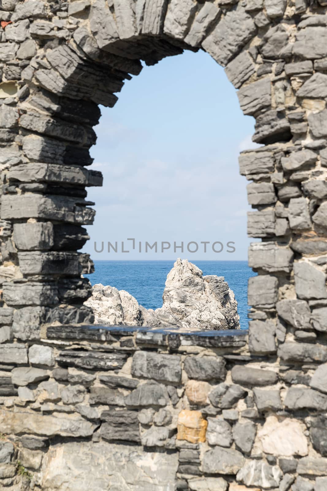 Ancient Arch window in Portovenere in the Ligurian region of Ita by chrisukphoto