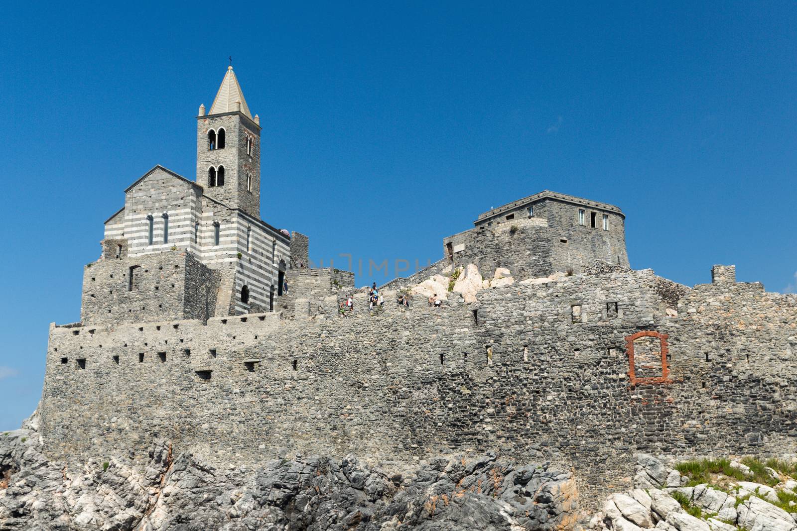 The Gothic Church of St. Peter, in Portovenere in the Ligurian region of Italy