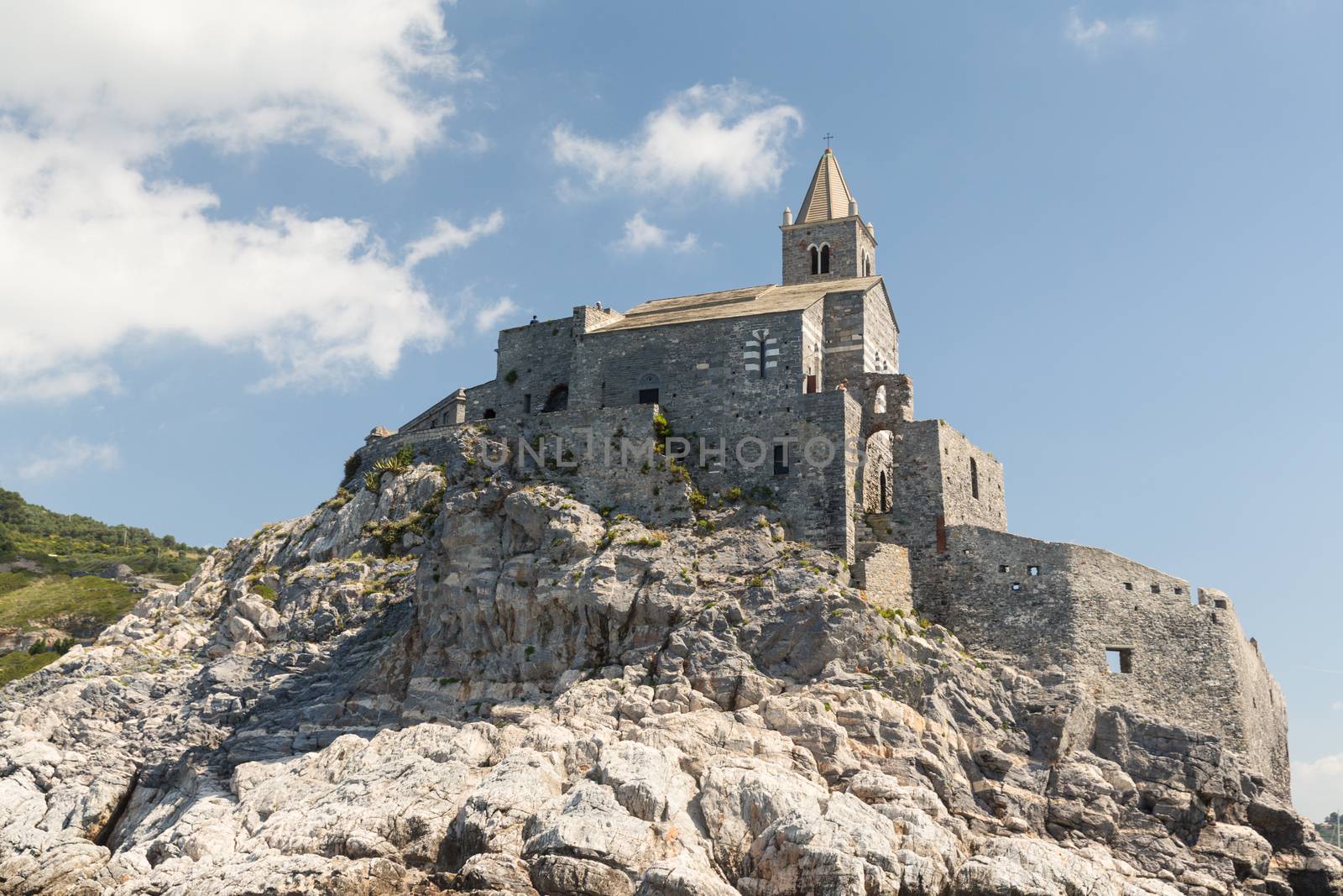 The Gothic Church of St. Peter, in Portovenere in the Ligurian region of Italy