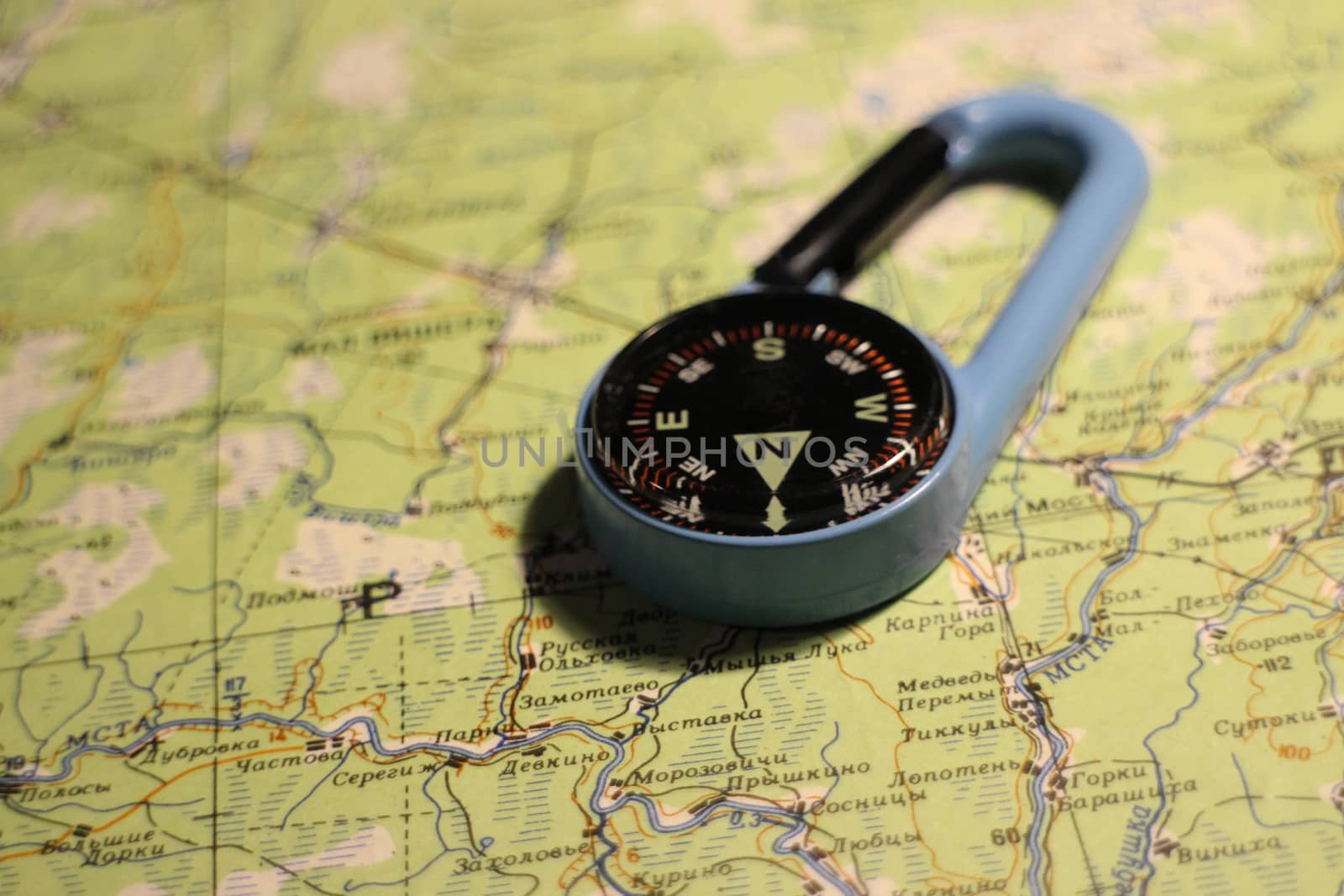 compass is on the navigational map orientation
