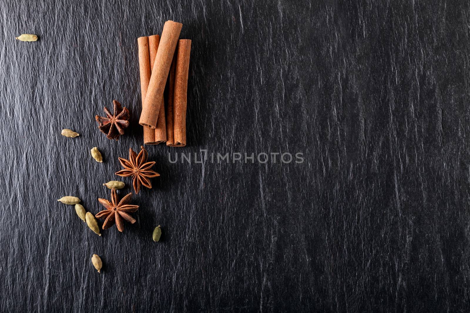 Winter spices, including cardamom, star anise and cinnamon