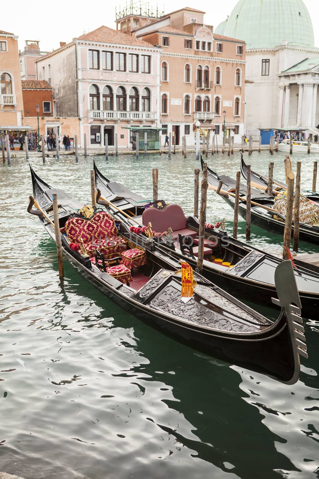Gondola in venice in Italy with water