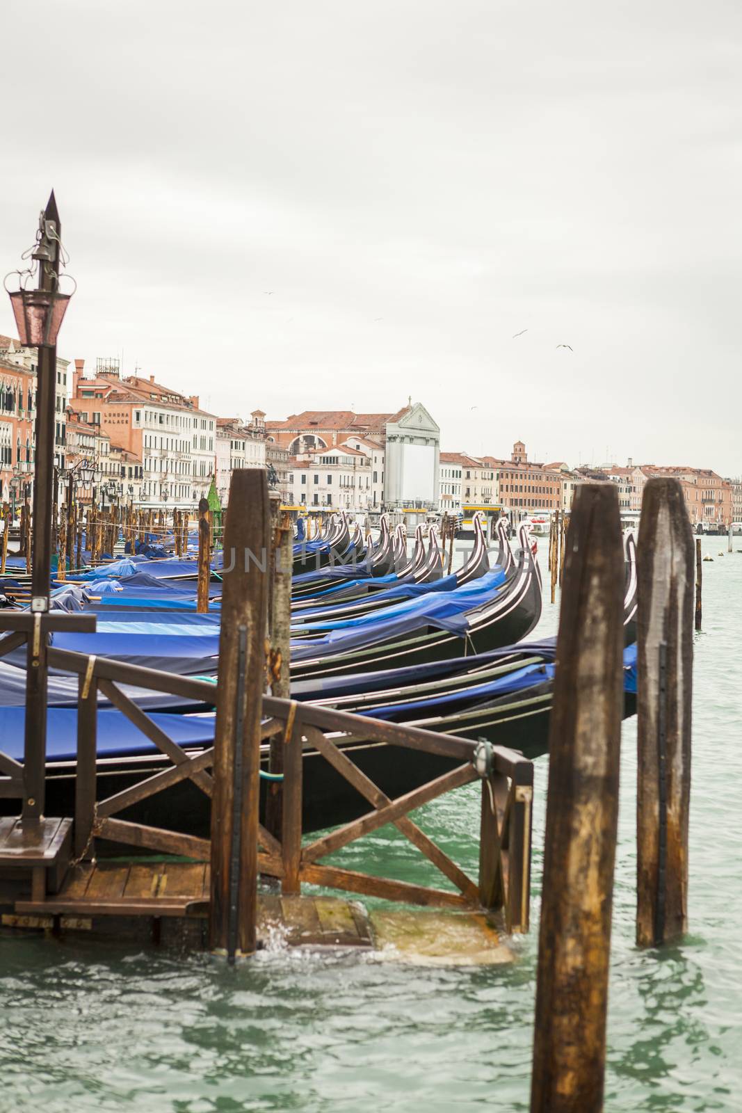 Gondola in venice in Italy with water