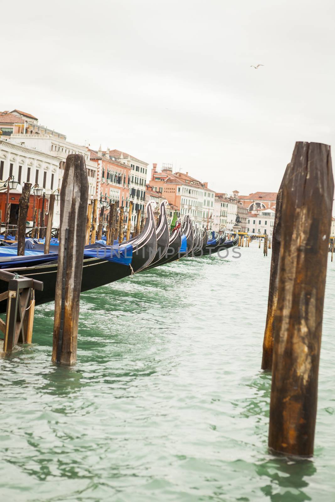 Gondola in venice in Italy with water