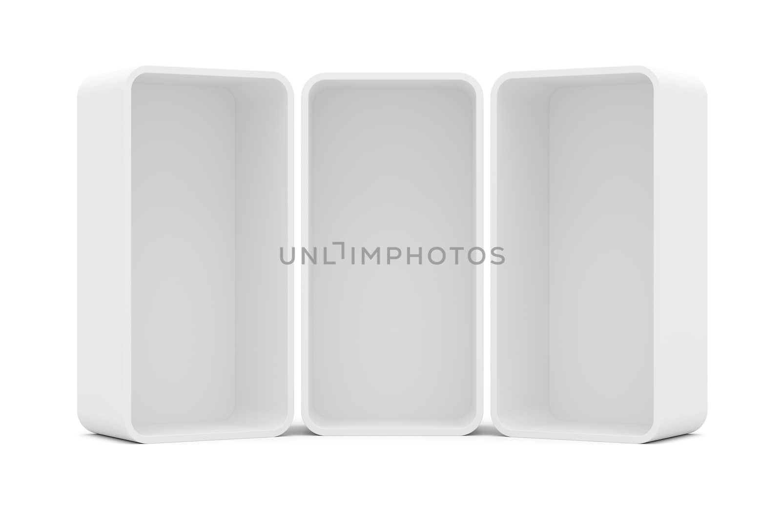 Three blank empty rounded showcase display by cherezoff