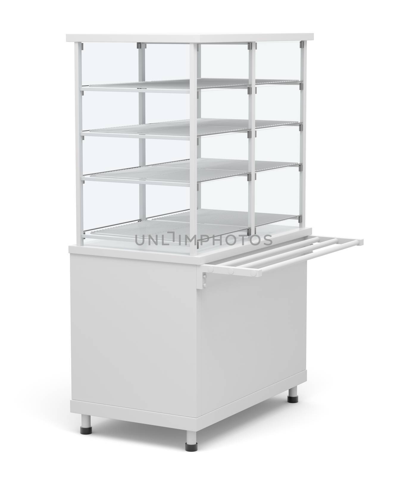 Showcase refrigeration. Isolated on white background. 3D illustration