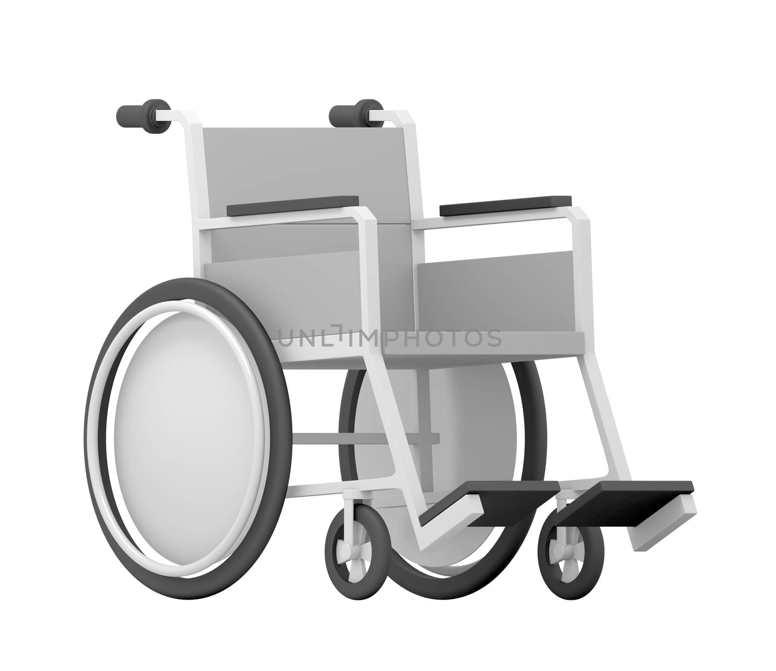 Wheelchair. Isolated on White Background. 3D illustration