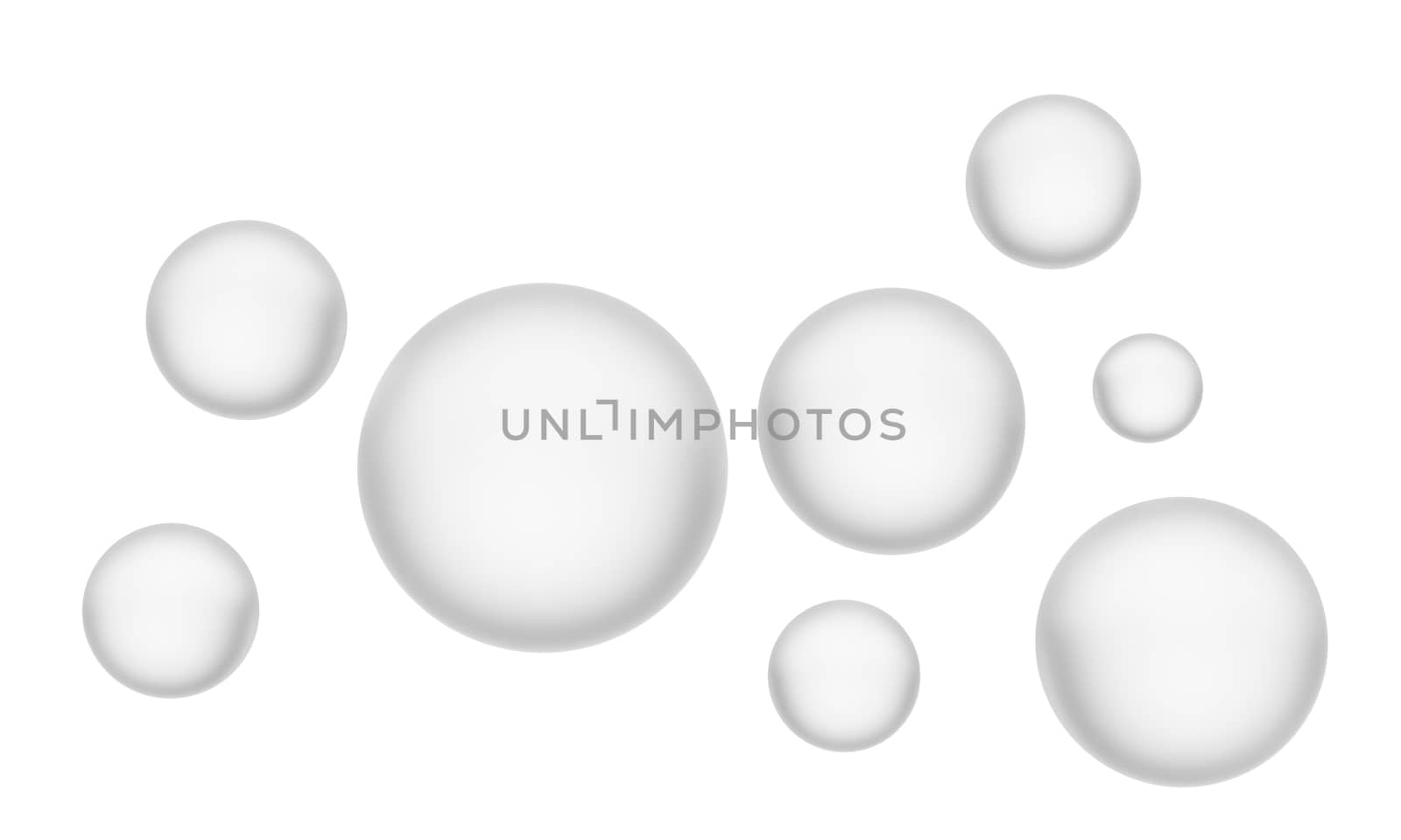Beautiful spheres. Isolated on white. 3D illustration