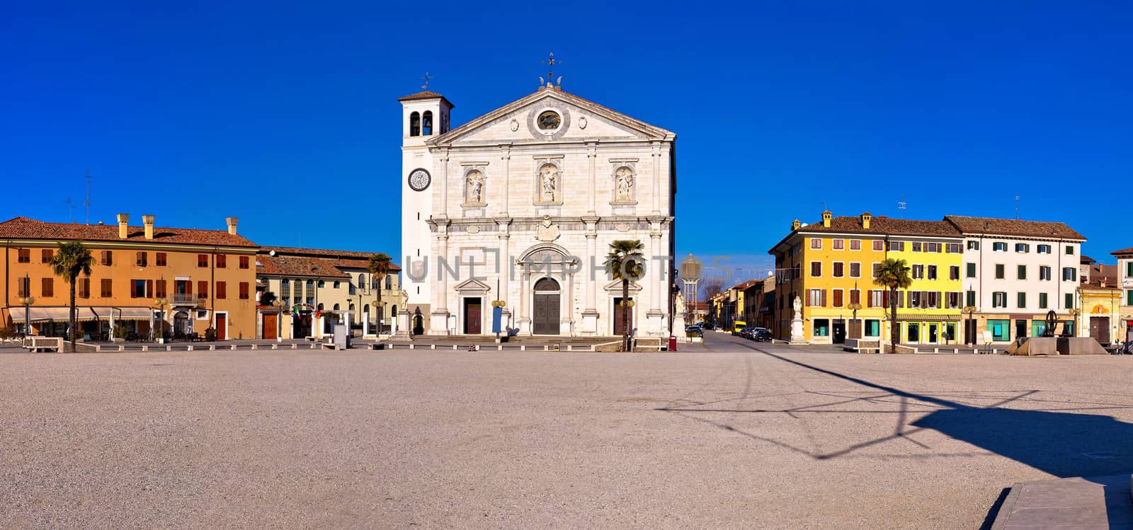 Central square in Palmanova panoramic view, Friuli-Venezia Giulia region of Italy