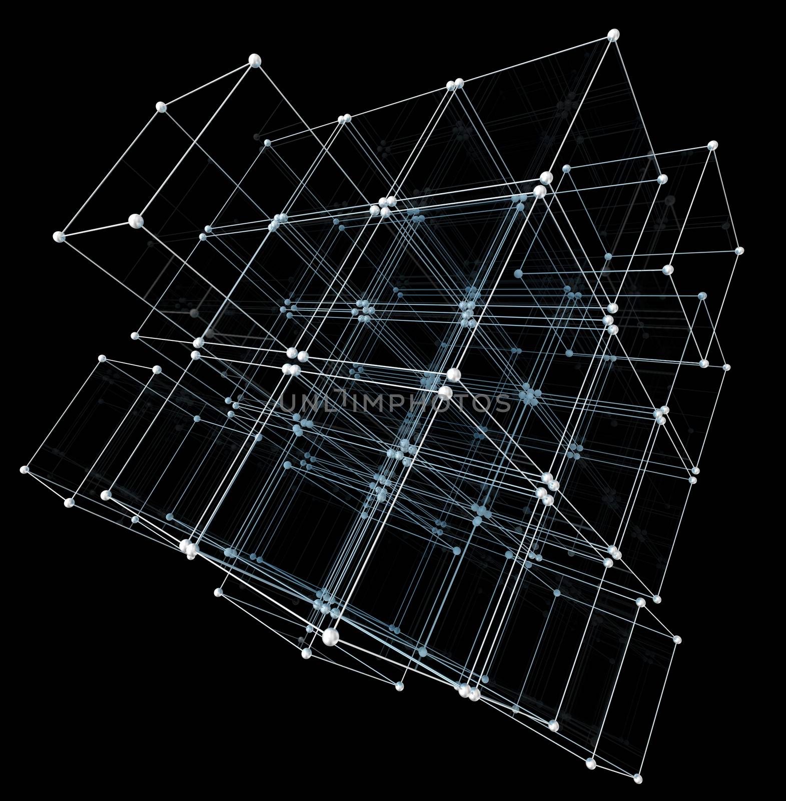 Abstract cubes. Network connection background by cherezoff