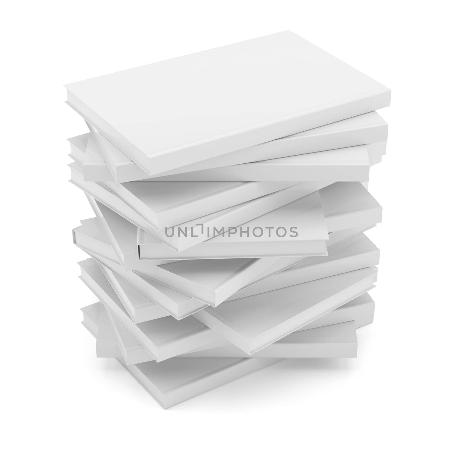 Pile of Books isolated on white background. 3D illustration