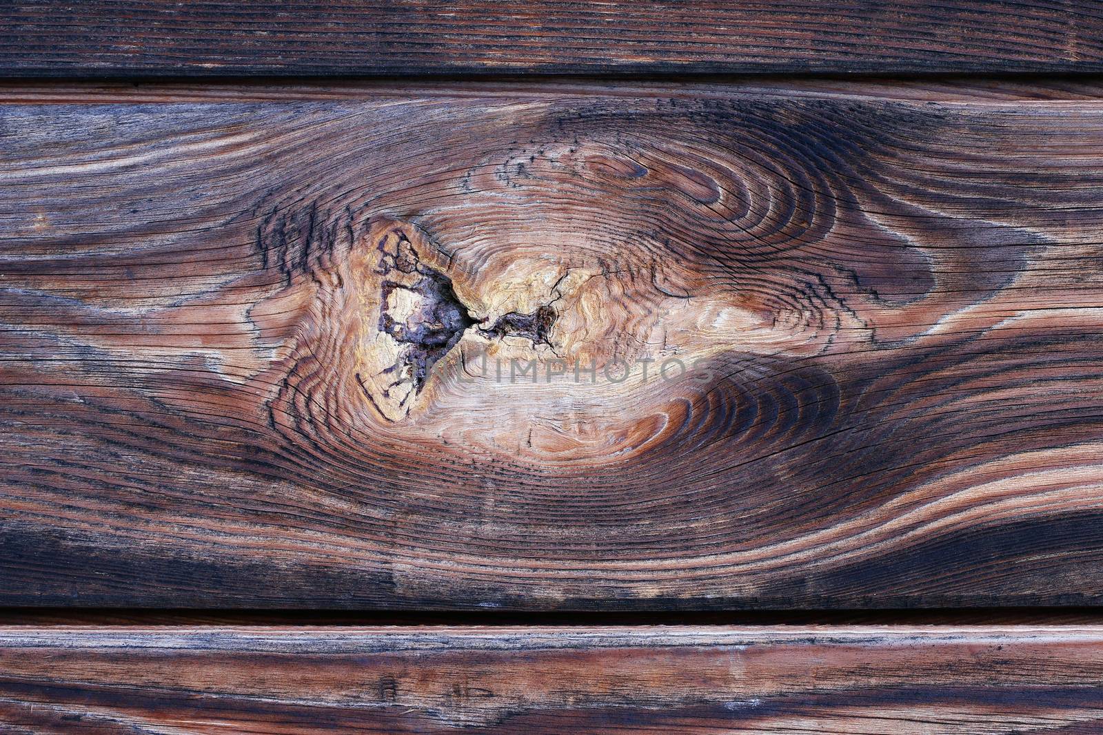 Detail of the knot in wood - rough wooden texture