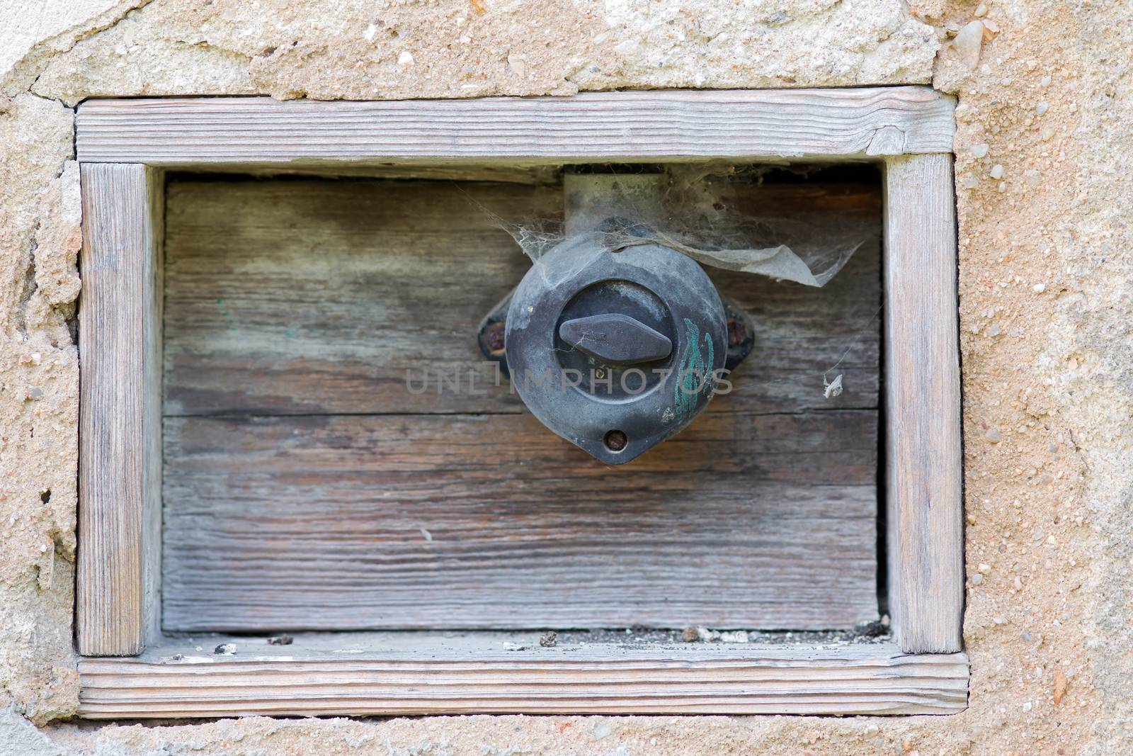 Detail of the old and damaged rotating switch