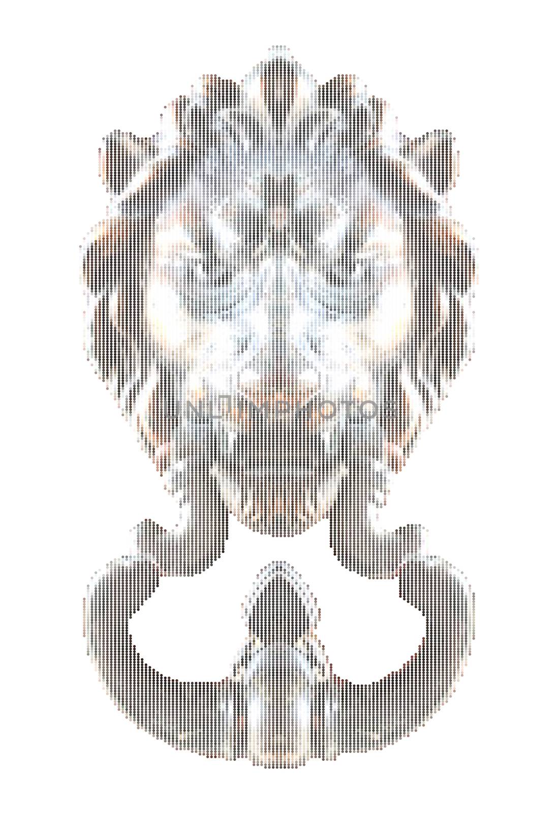 Vector illustration dot pixel of lion door knocker