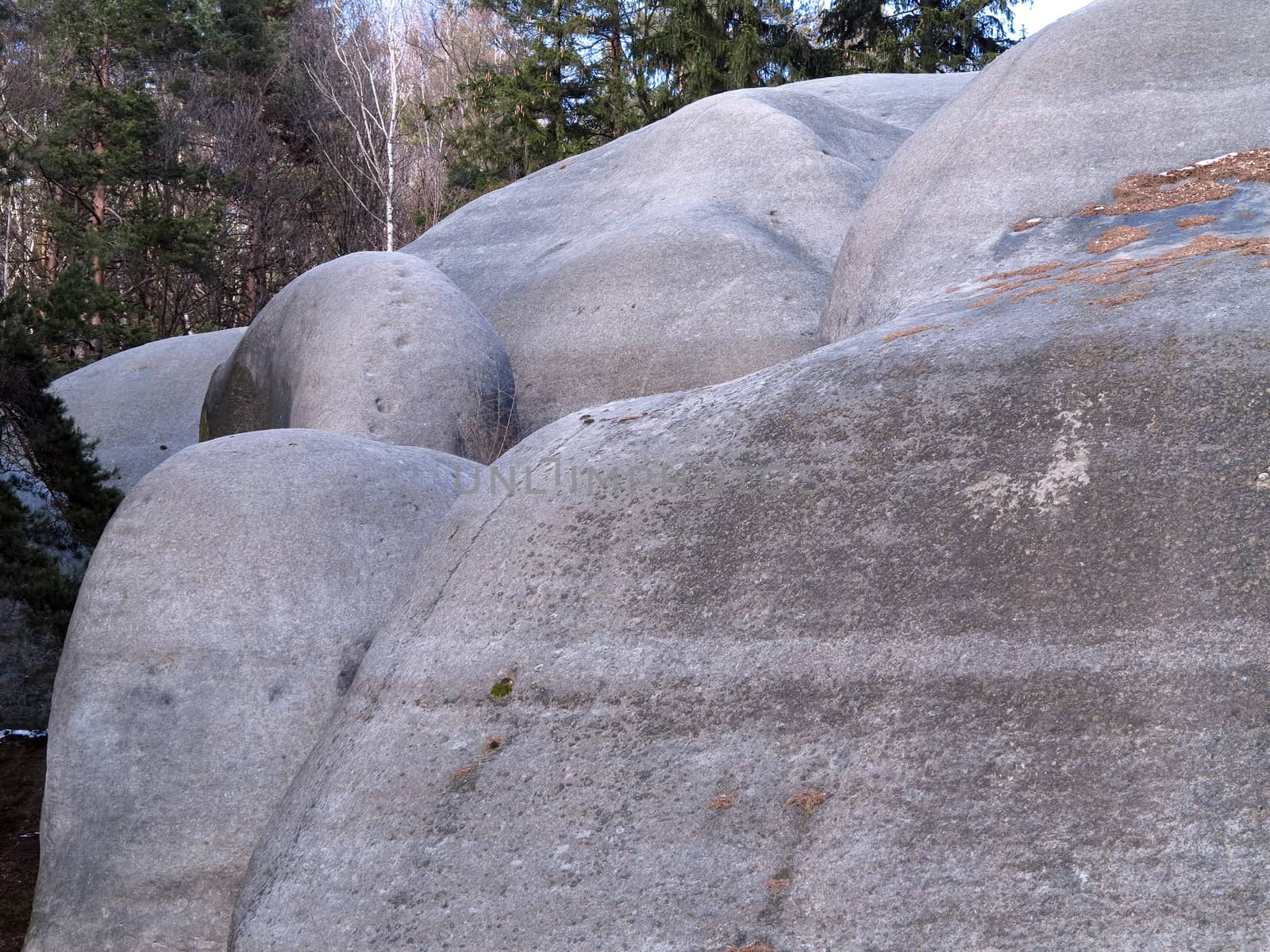 Interesting rock formation - Elephant Rocks - resembling a bathing elephants, Czech republic