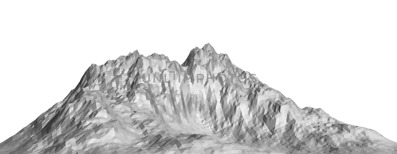 White abstract polygonal mountain by cherezoff