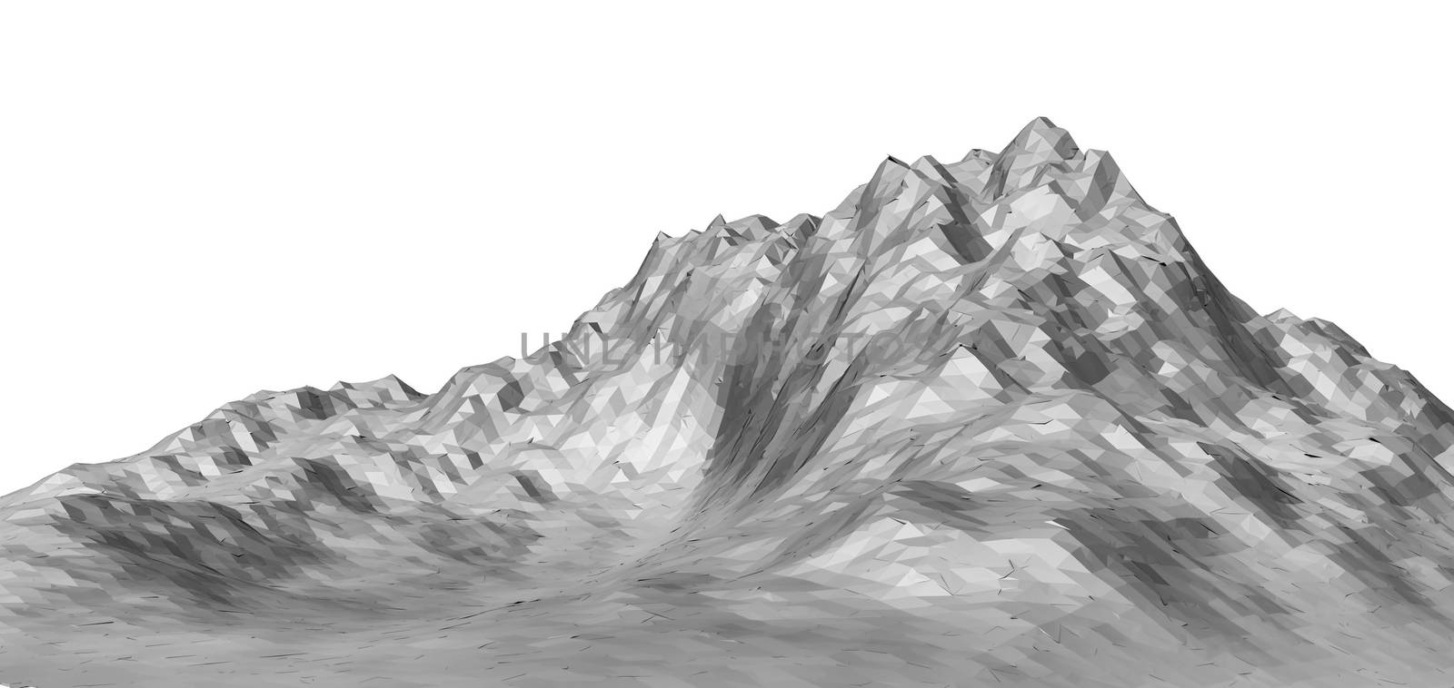 White abstract polygonal mountain by cherezoff