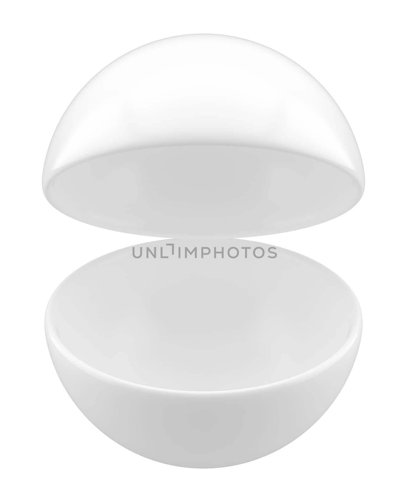 Open Sphere POS POI Blank Empty Advertising Retail Stand. Isolated On White Background. Mock Up Template For Your Design. 3D Illustration