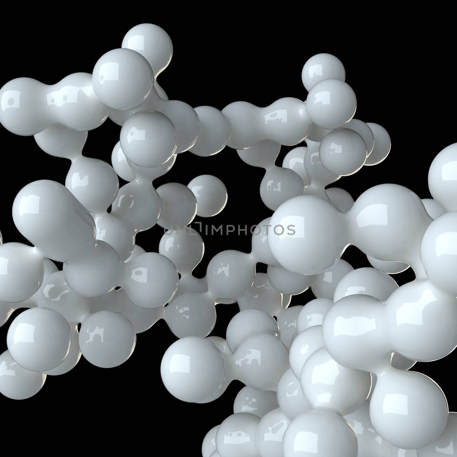 Set of realistic spheres on black background. 3D illustration