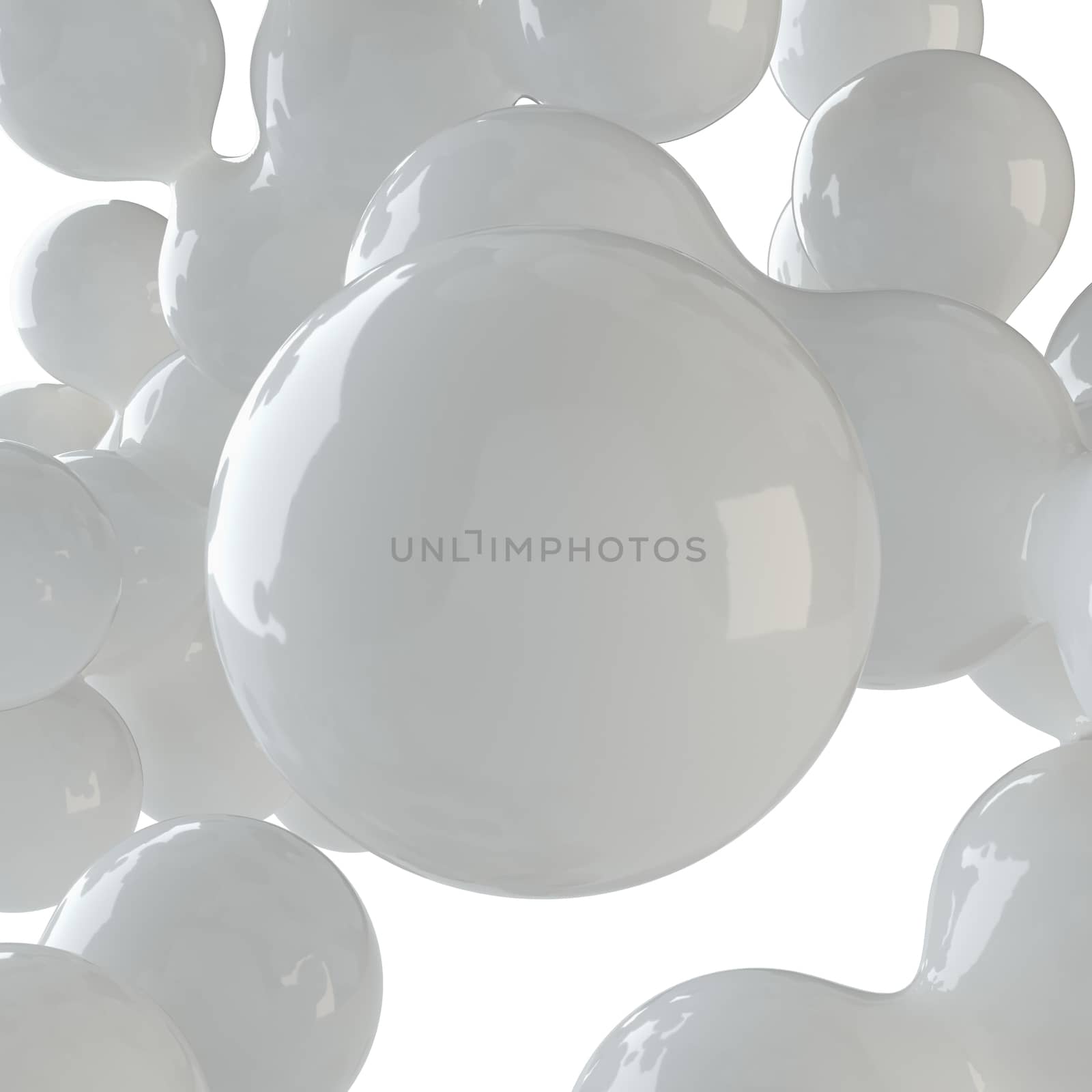 Abstract group of white spheres by cherezoff