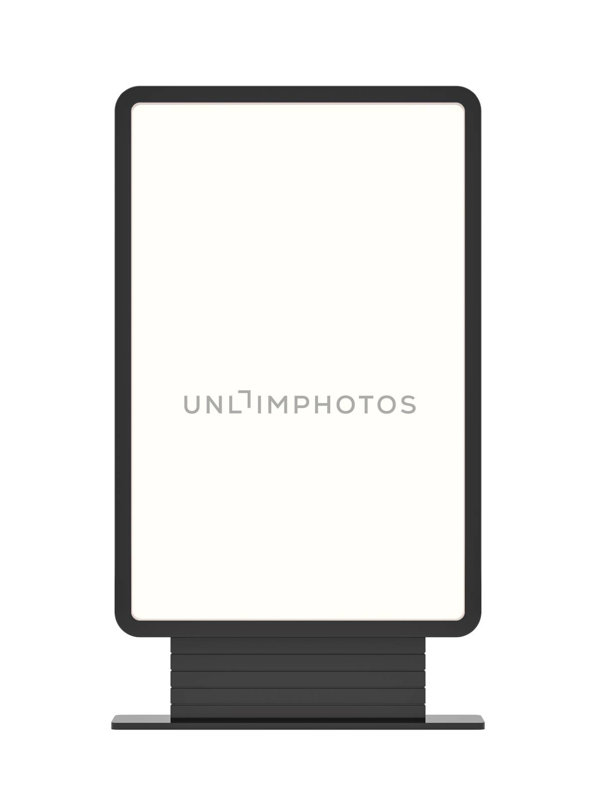 Lightboxe Isolated On white Background. 3D rendering. Template for your Design