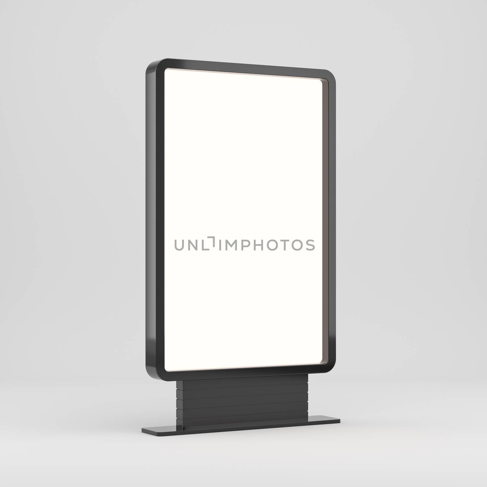 Lightboxe Isolated On white Background. 3D rendering. Template for your Design