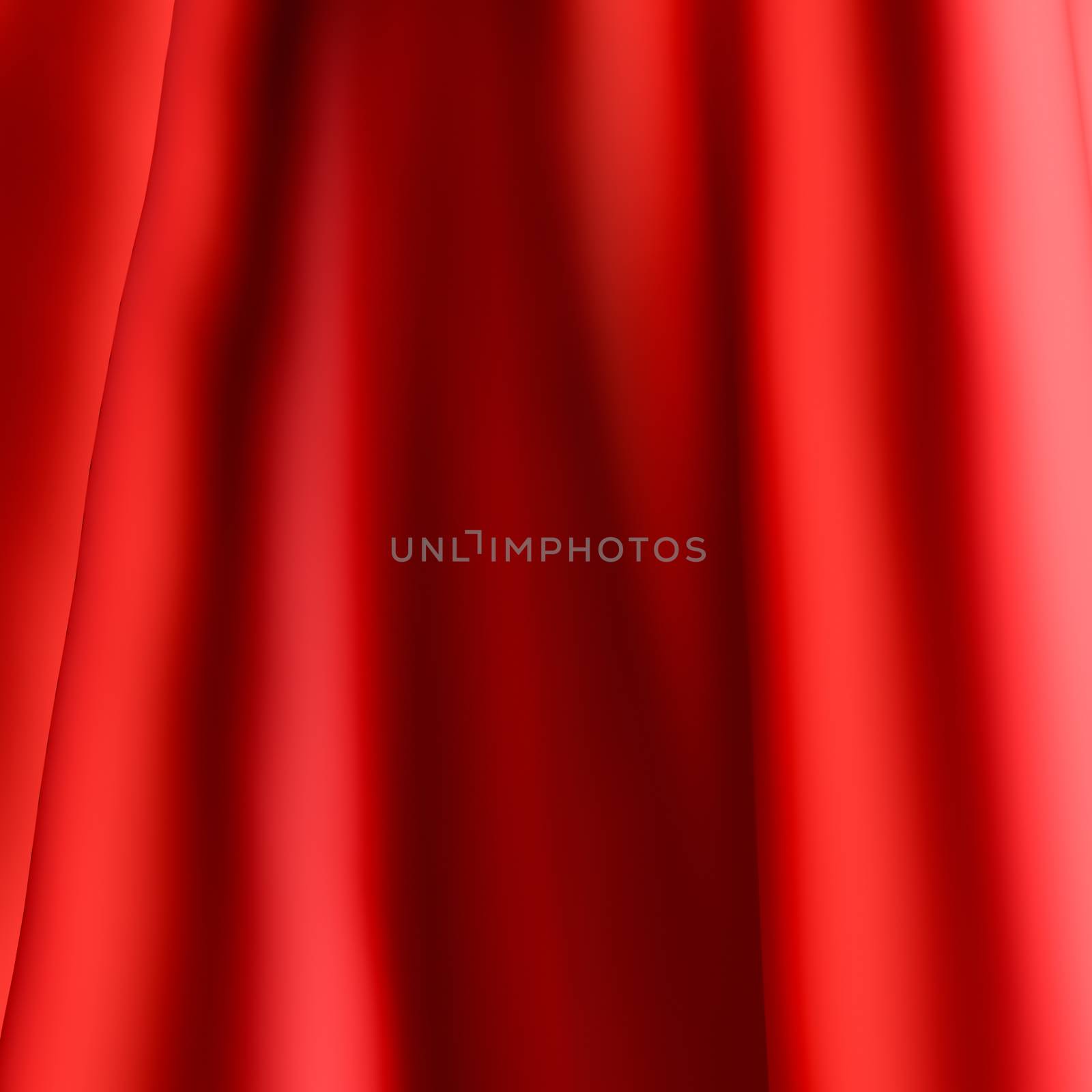 Red silk background. 3D Illustration. Template for your design