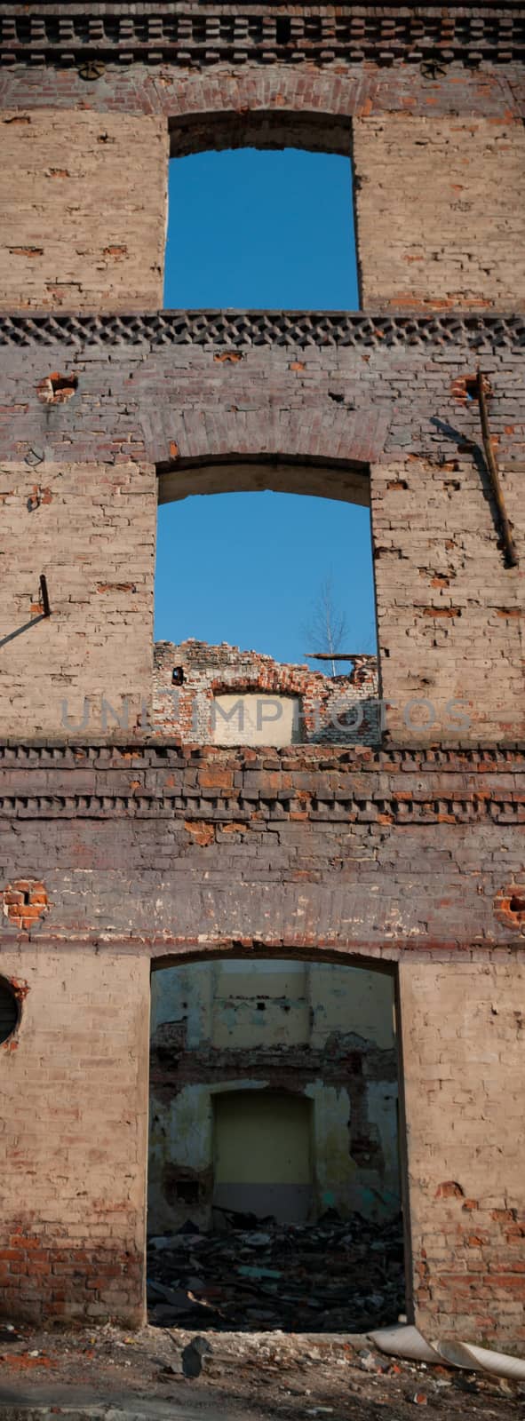 ruins of a very heavily polluted industrial factory, industrial series