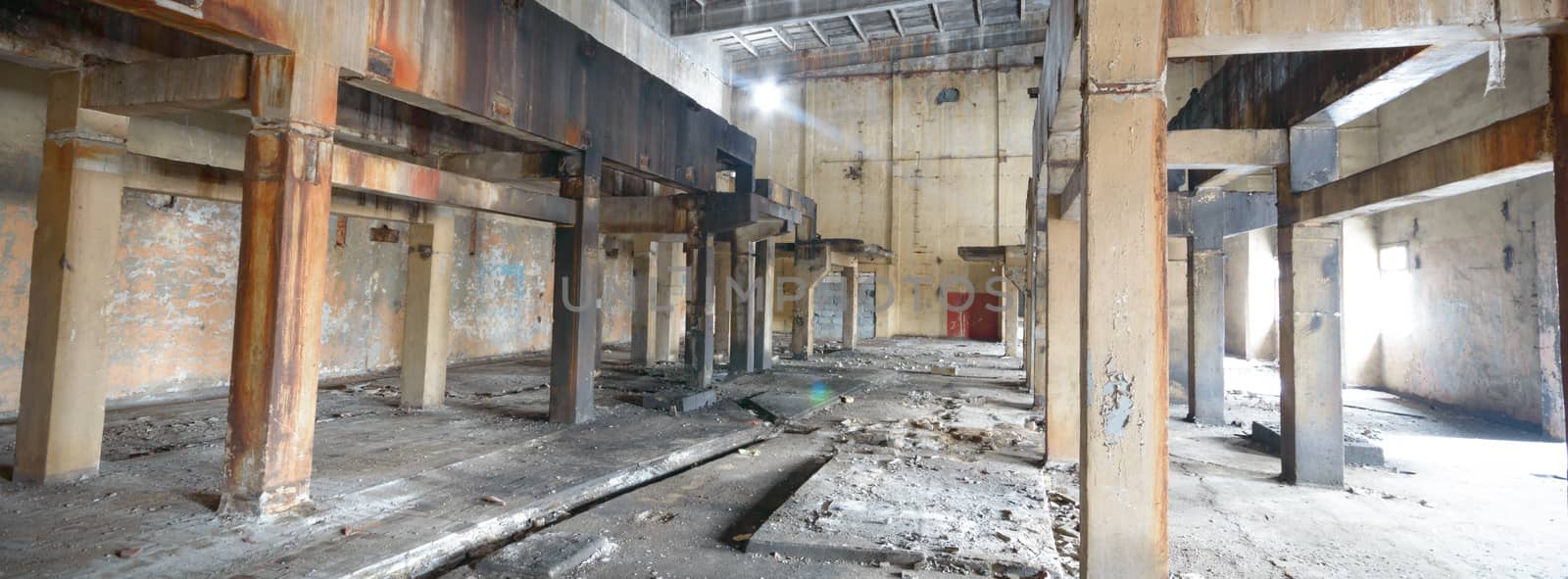 ruins of a very heavily polluted industrial factory, industrial series