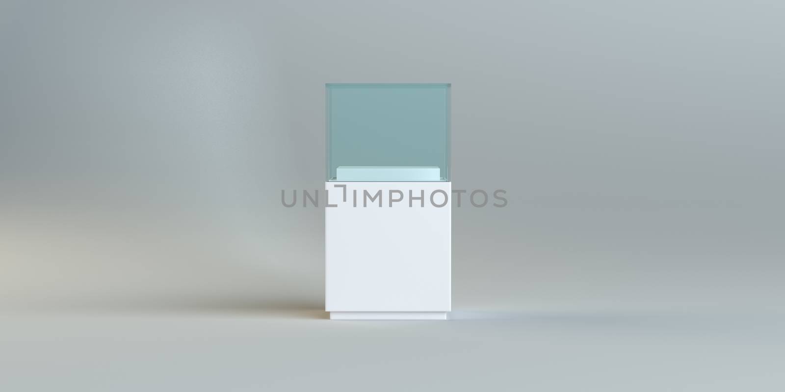 Empty glass showcase for exhibit by cherezoff