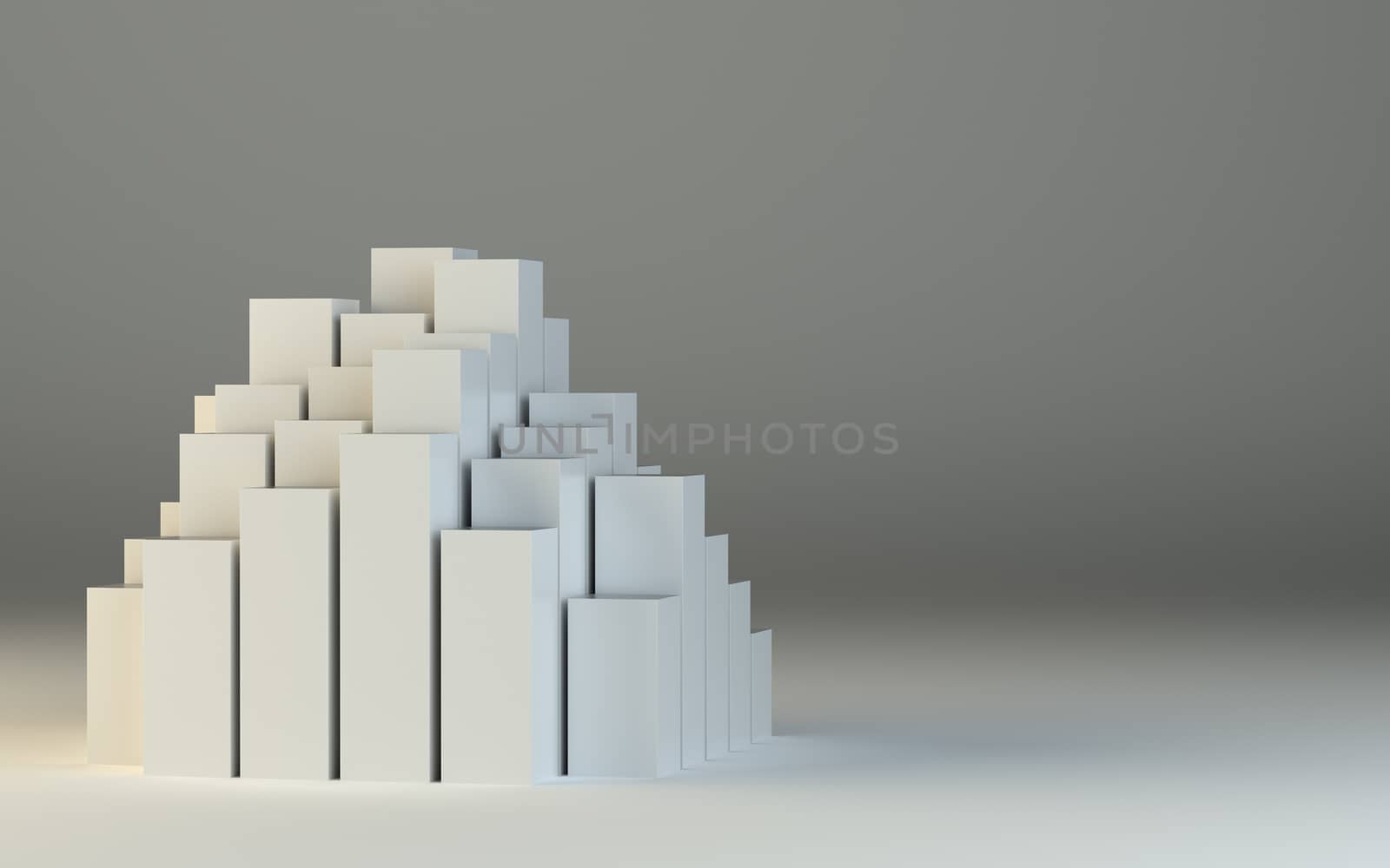 Abstract 3d illustration of white boxes by cherezoff