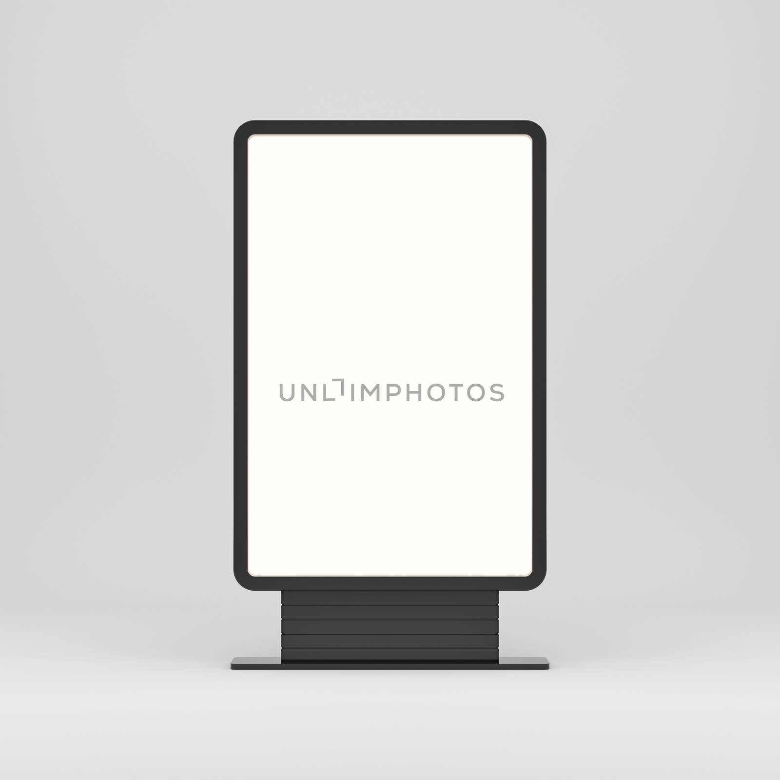 Lightboxe Isolated On white Background. 3D rendering. Template for your Design