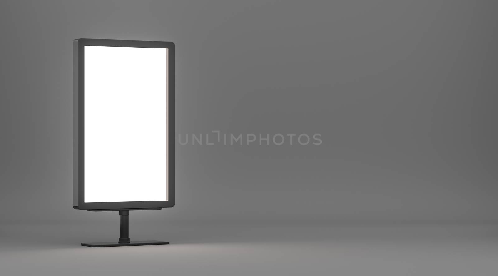 Lightboxe On Gradient Background. 3D rendering. Template for your Design