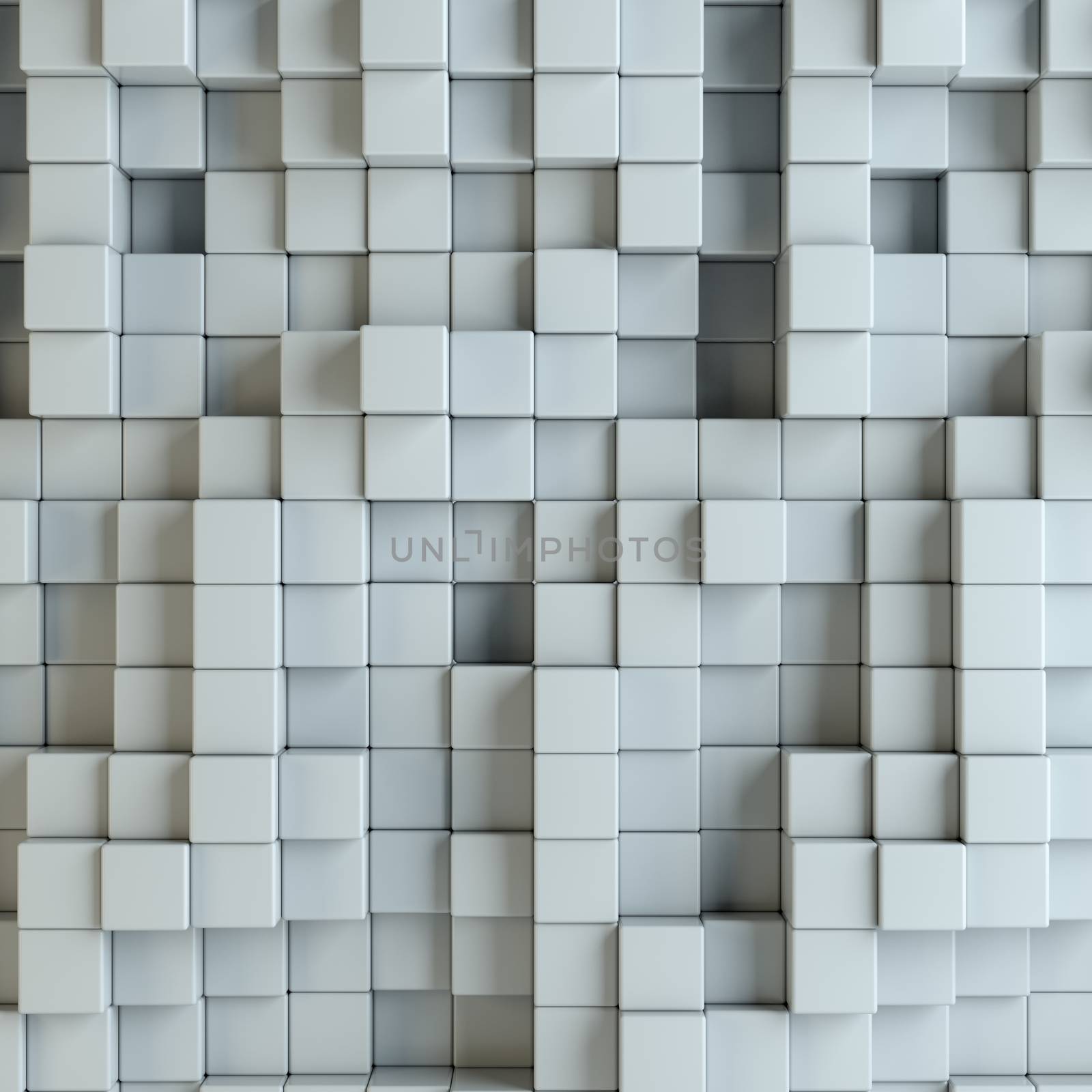 Abstract white blocks. Template background for your design. 3d illustration